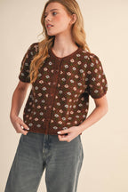 Floral Short Sleeve Cardigan