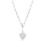 18K Gold Heart Paperclip Pendant Necklace