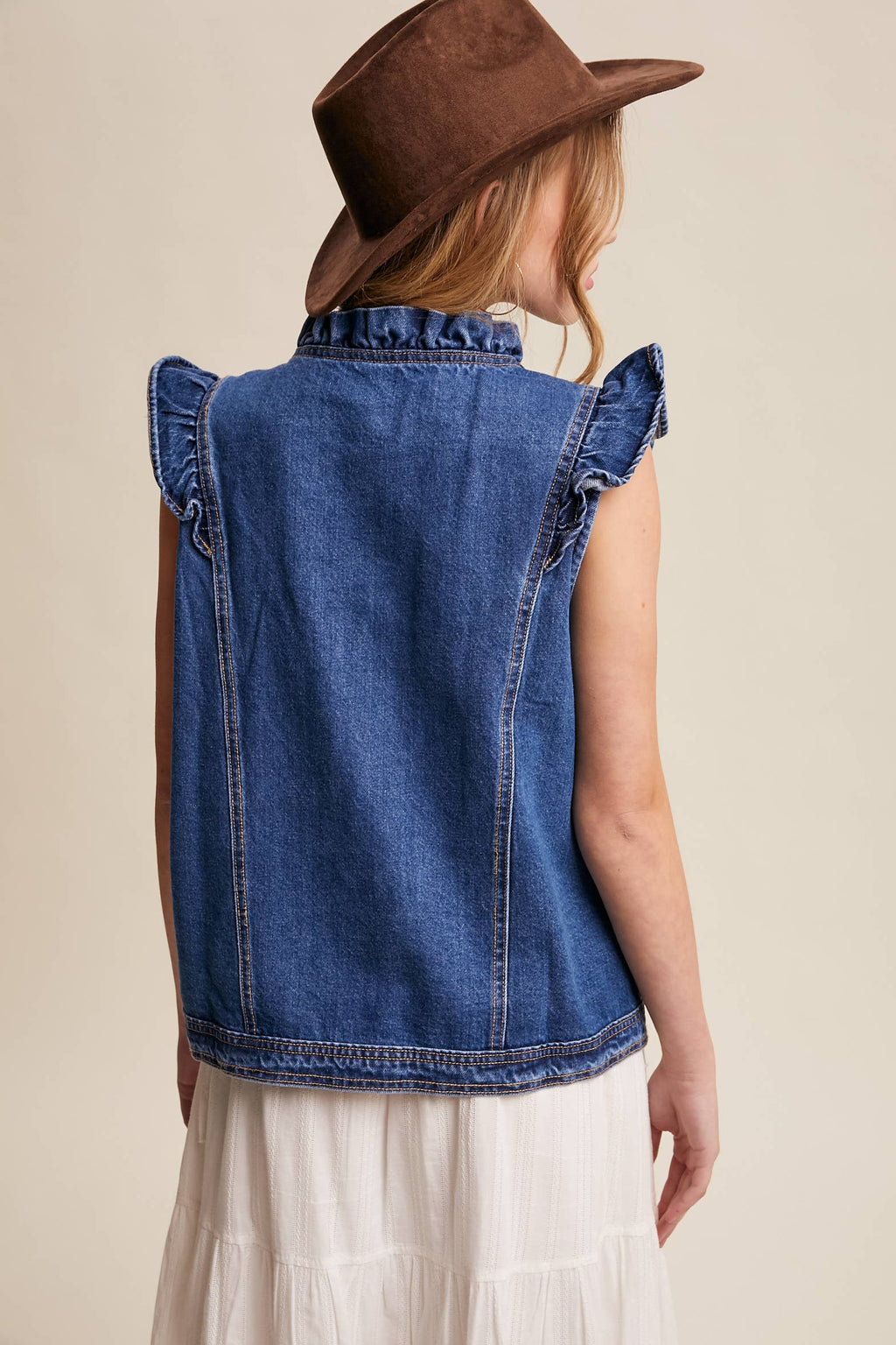 Ruffle Trim Vest