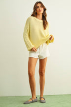 Round Neck Sweater Knitted Top