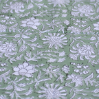 Sage Meadow - Handblock Print Cotton Tablecloth