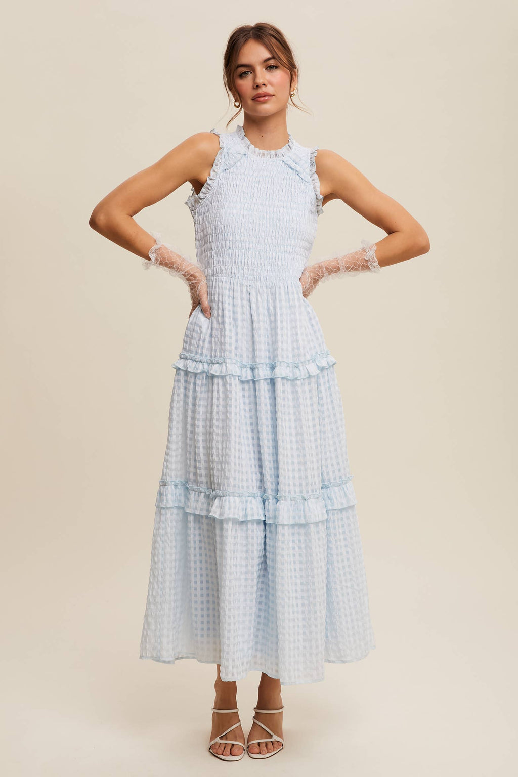 Sleeveless Gingham Dress