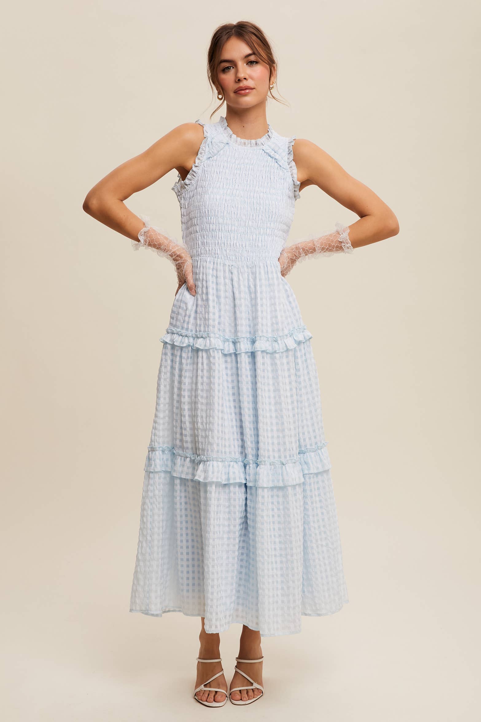 Sleeveless Gingham Dress