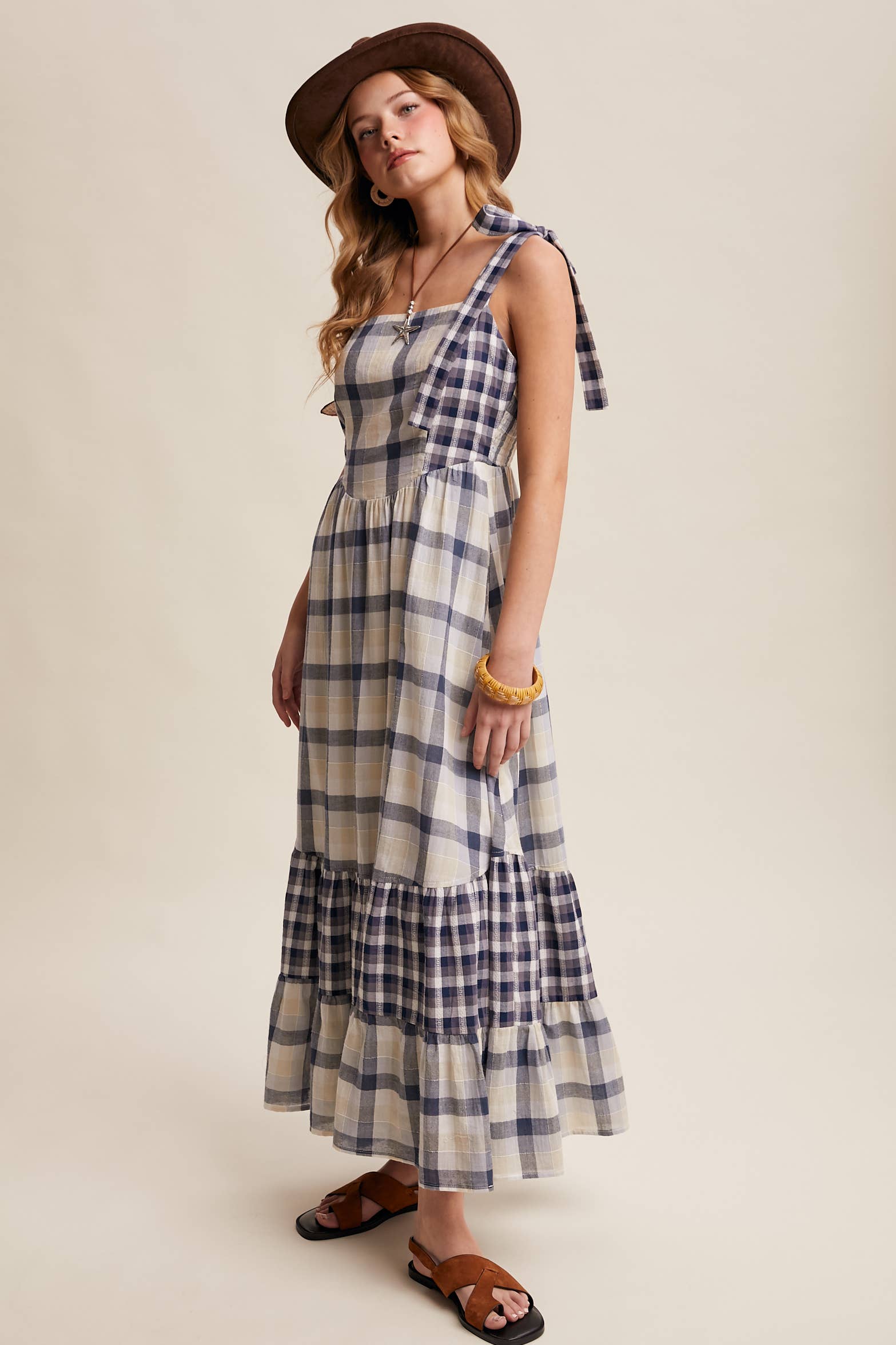 Gingham Tiered Maxi Dress