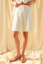 COTTON LINEN BERMUDA SHORTS