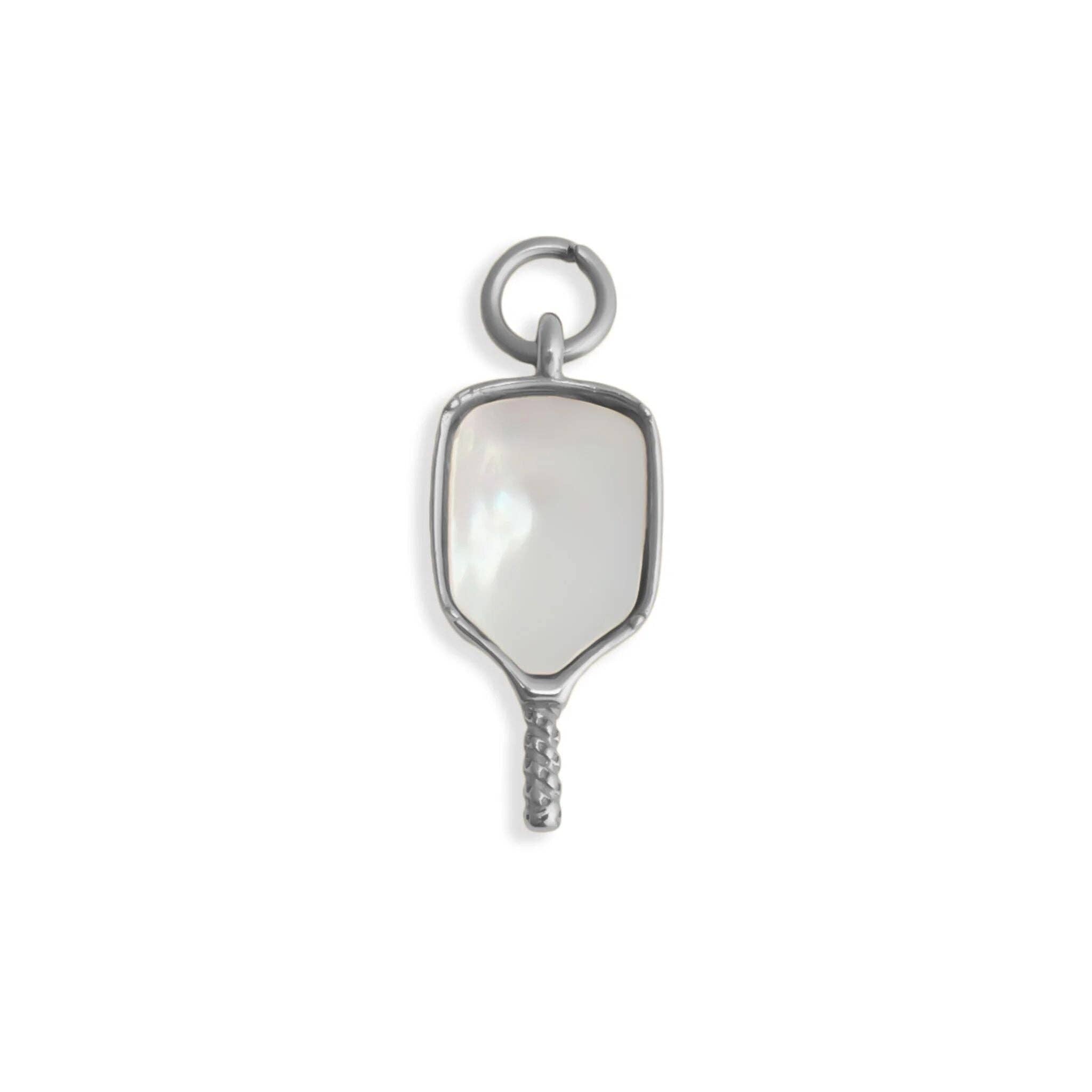 18K Gold Mother Of Pearl Pickleball Charm