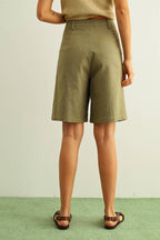 COTTON LINEN BERMUDA SHORTS