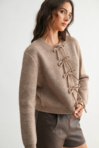 Bow Tie Front Knit Sweater