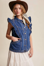 Ruffle Trim Vest