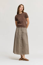 FRONT BUTTON CHECK SKIRT