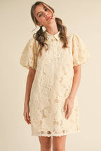 Bubble Sleeved Mini Dress