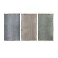 Woven Cotton Double Cloth Striped Tea Towel, 3 Colors