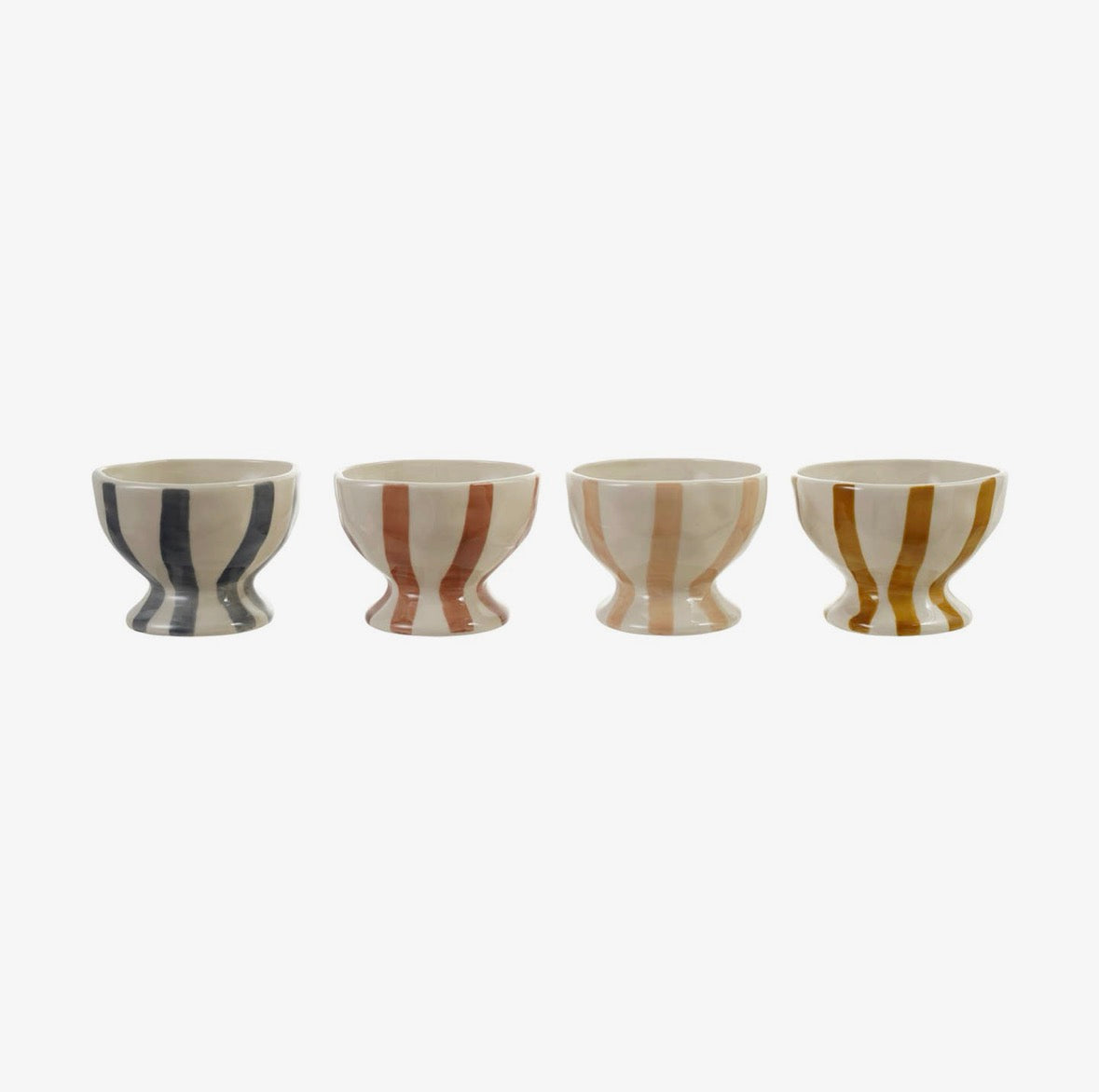 Hand Painted Striped Footed Bowl