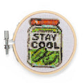 Stay Cool Pickle Mini Cross Stitch Embroidery