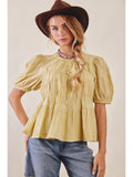 Embroidered Rose Peplum Blouse
