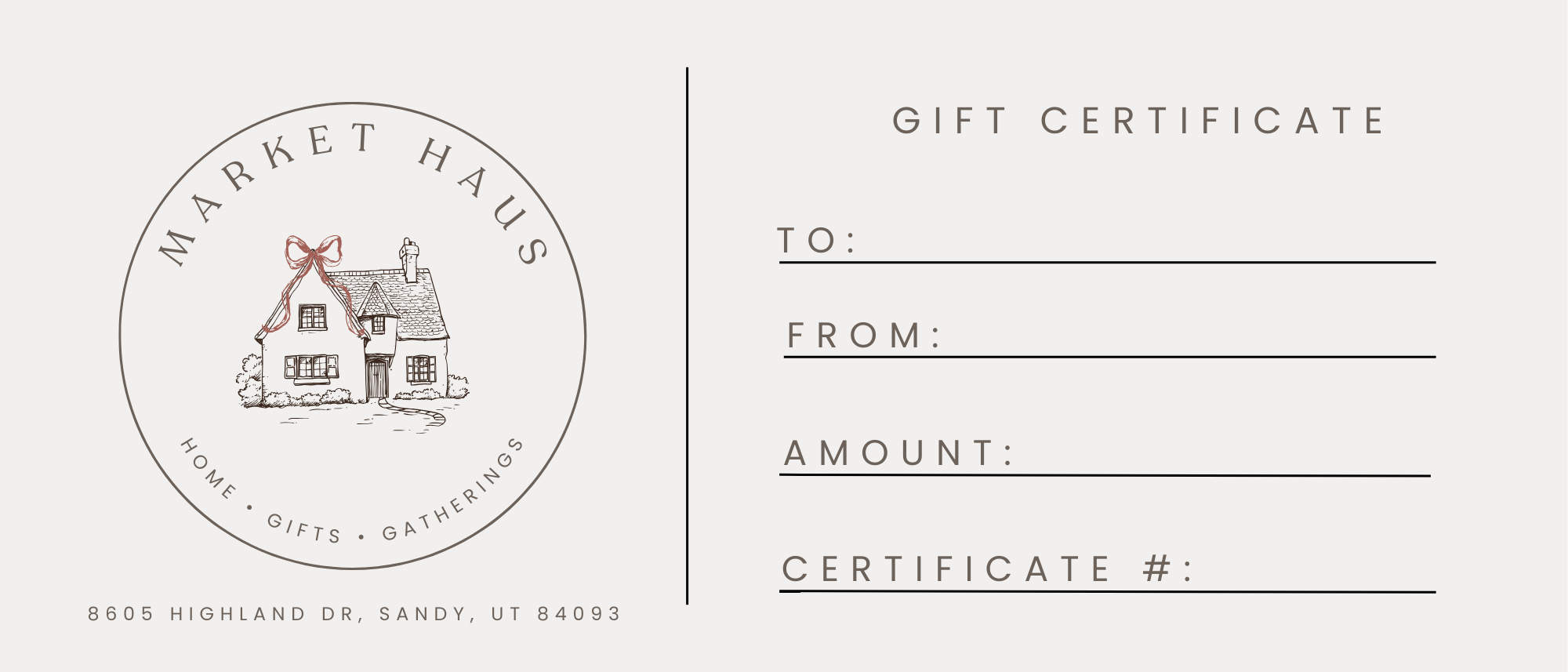 Market Haus Gift Certificate