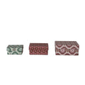 Handmade Recycled Block Printed Paper Nesting Gift Boxes with Patterns, Set of 3