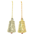 Metal Bell Ornament with Mica Flakes, 2 Finishes