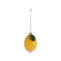 Hand-Painted Glass Lemon Ornament with Glitter & Sugar