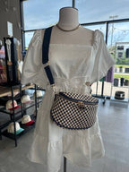 Birdie Saddle Checkered Crossbody Bag