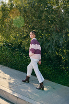 HERITAGE WEEKEND MINERAL-WASHED TWILL TERRY MIXED RUGBY TOP