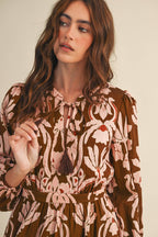 FLORAL PRINT MIDI DRESS