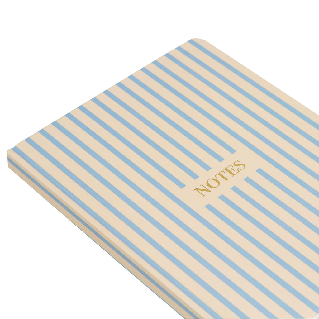Cream and Blue Striped Hardcover Notebook