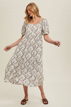Casual Floral Midi Dress