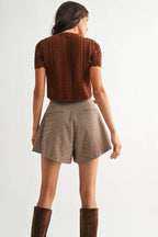 Lace Knit Pearl Button Cardigan
