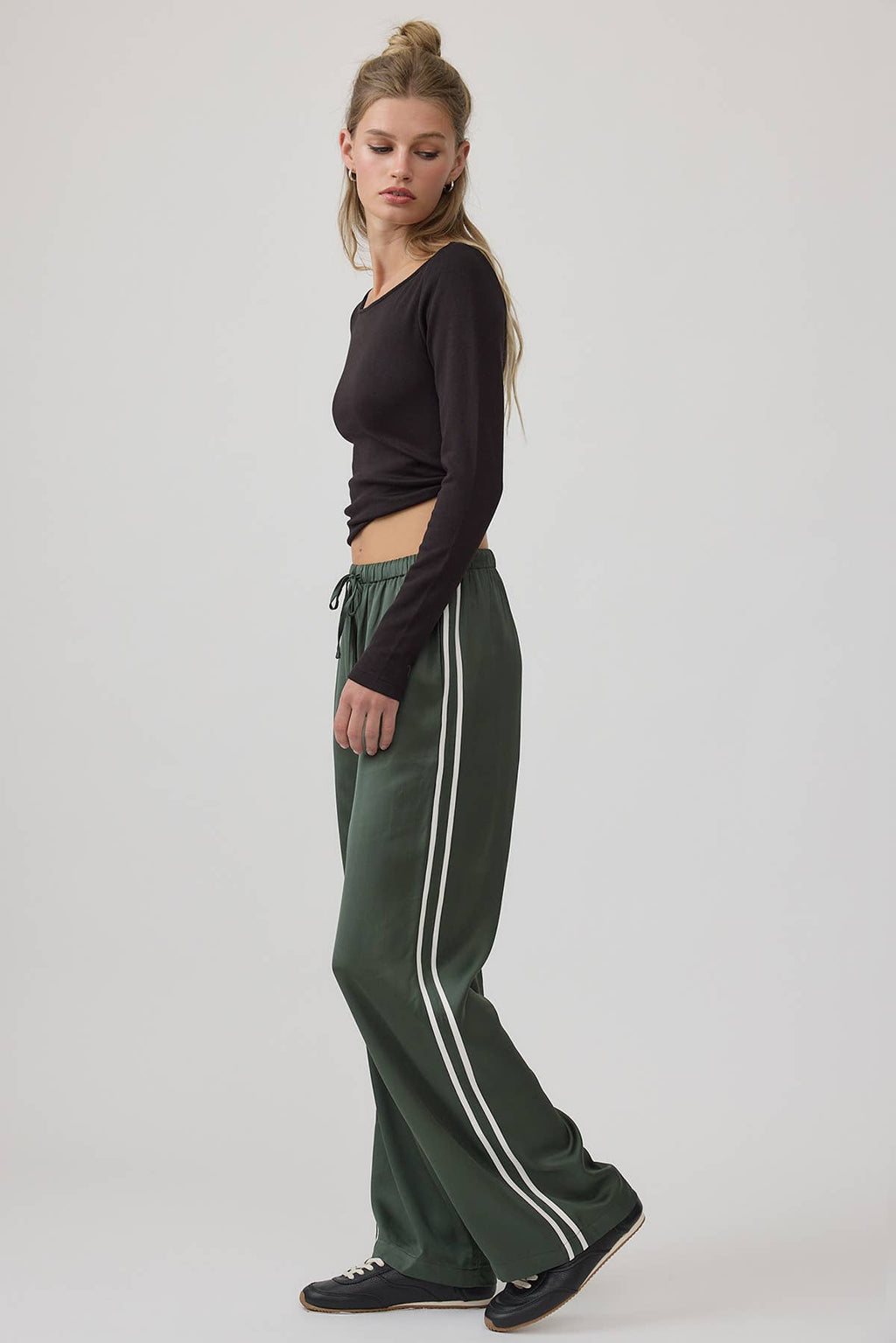 Elastic Waist Straight Pants