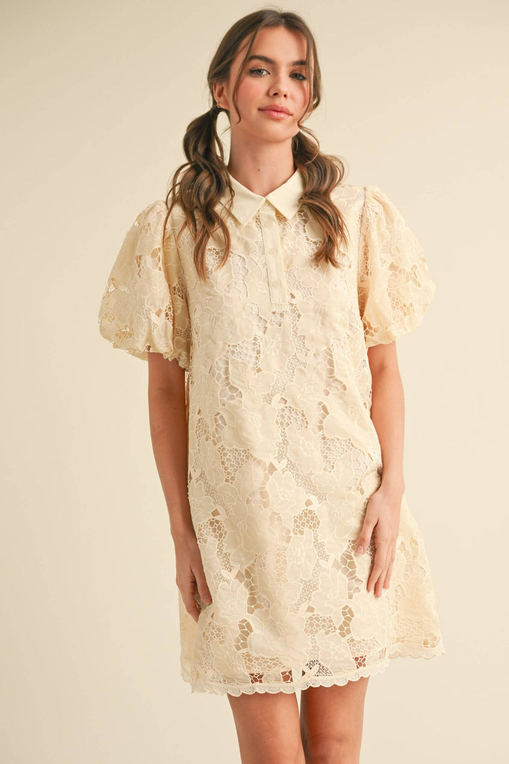 Bubble Sleeved Mini Dress