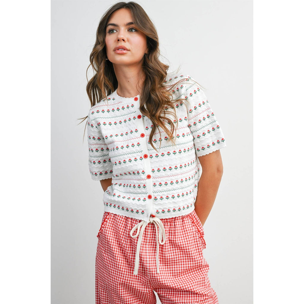 Women's Floral Button-Down Cardigan