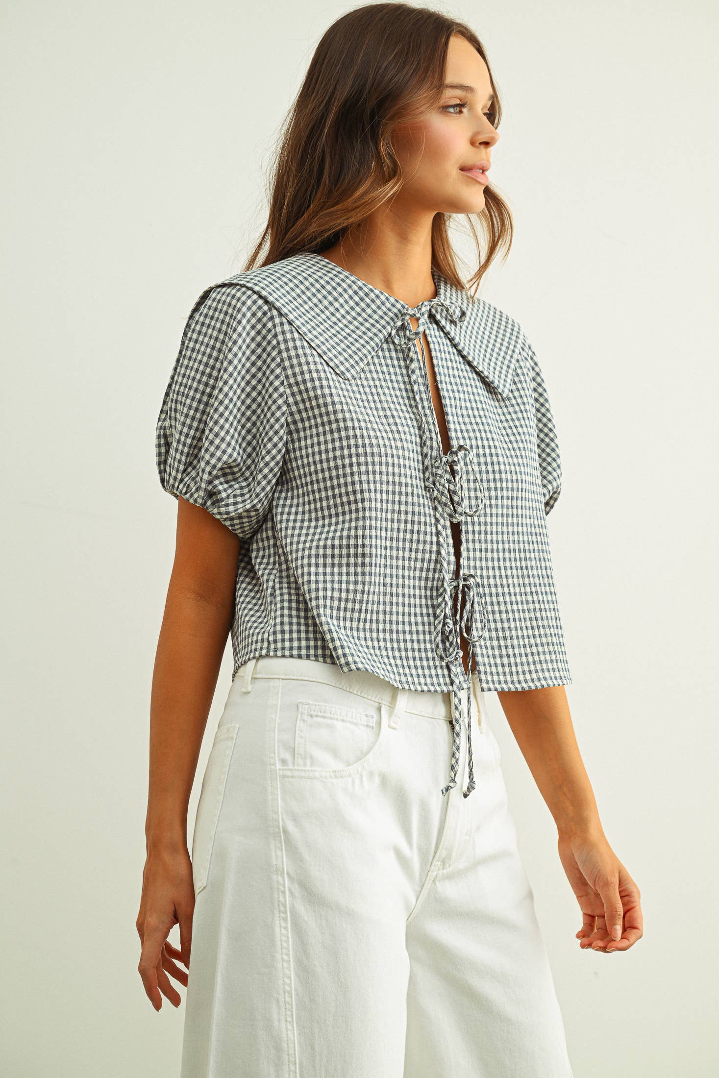 Gingham Sailor Blouse
