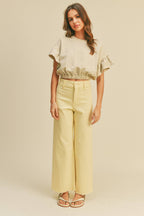 Straight Wide Leg Denim Pants