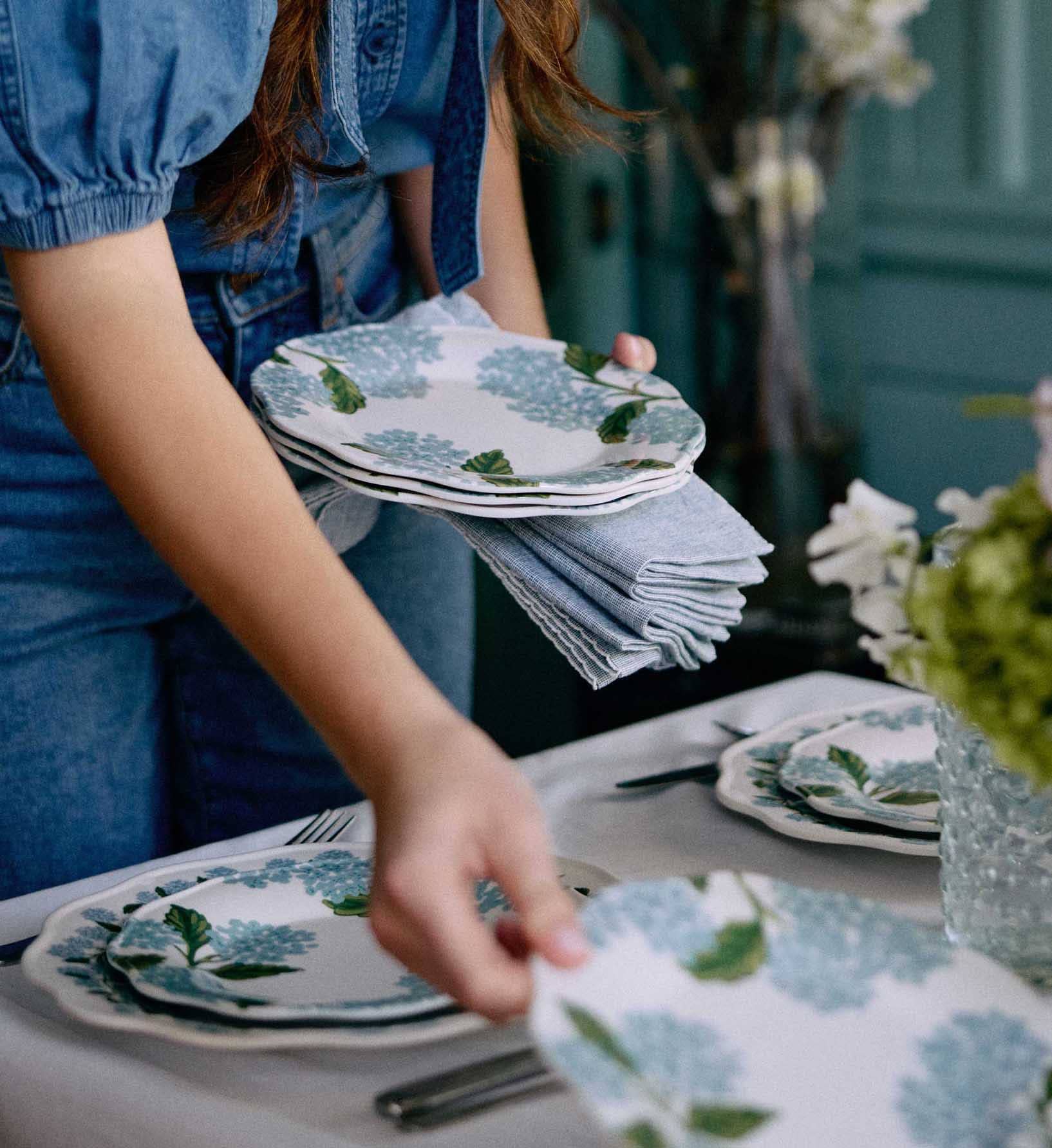 Hydrangea Melamine Dessert Plates