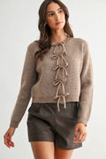 Bow Tie Front Knit Sweater