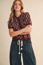 Floral Short Sleeve Cardigan