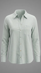 Coastal Striped Linen-Blend Button Down Shirt