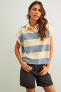 WIDE STRIPED SSLV POLO SHIRTS