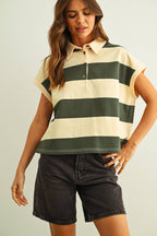 WIDE STRIPED SSLV POLO SHIRTS