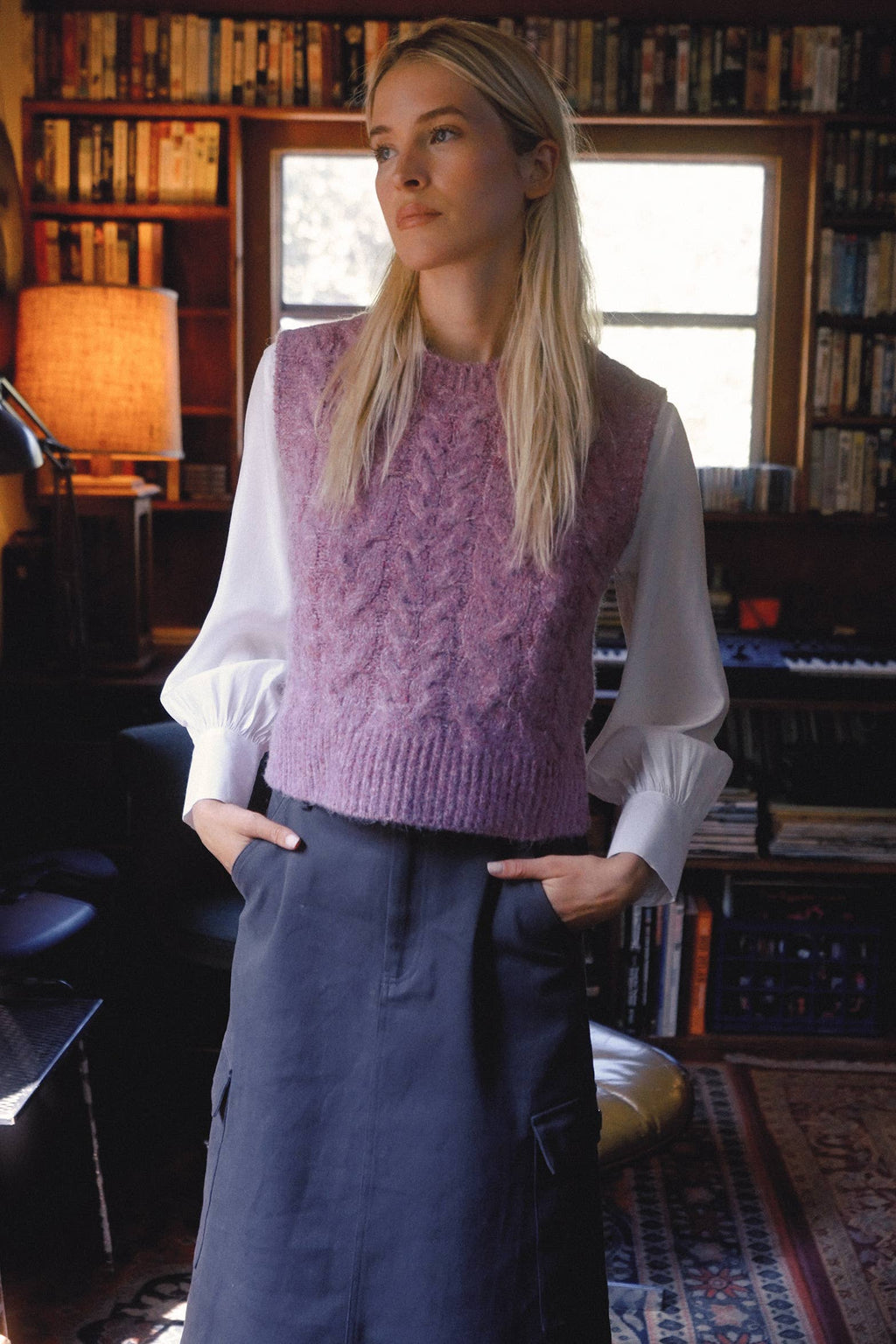 Cable Knit Sweater Vest