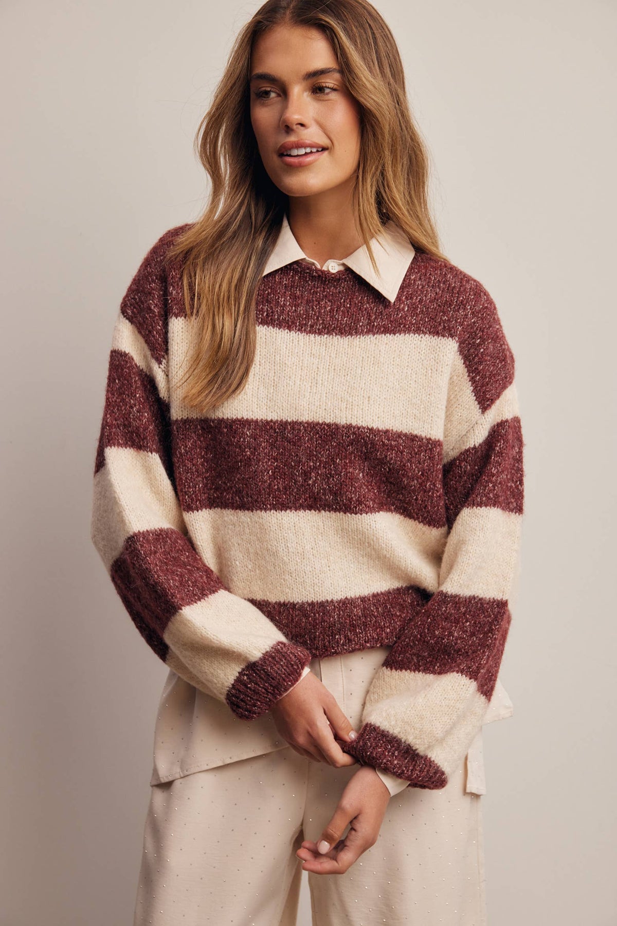 Soft Stripe Knit Sweater