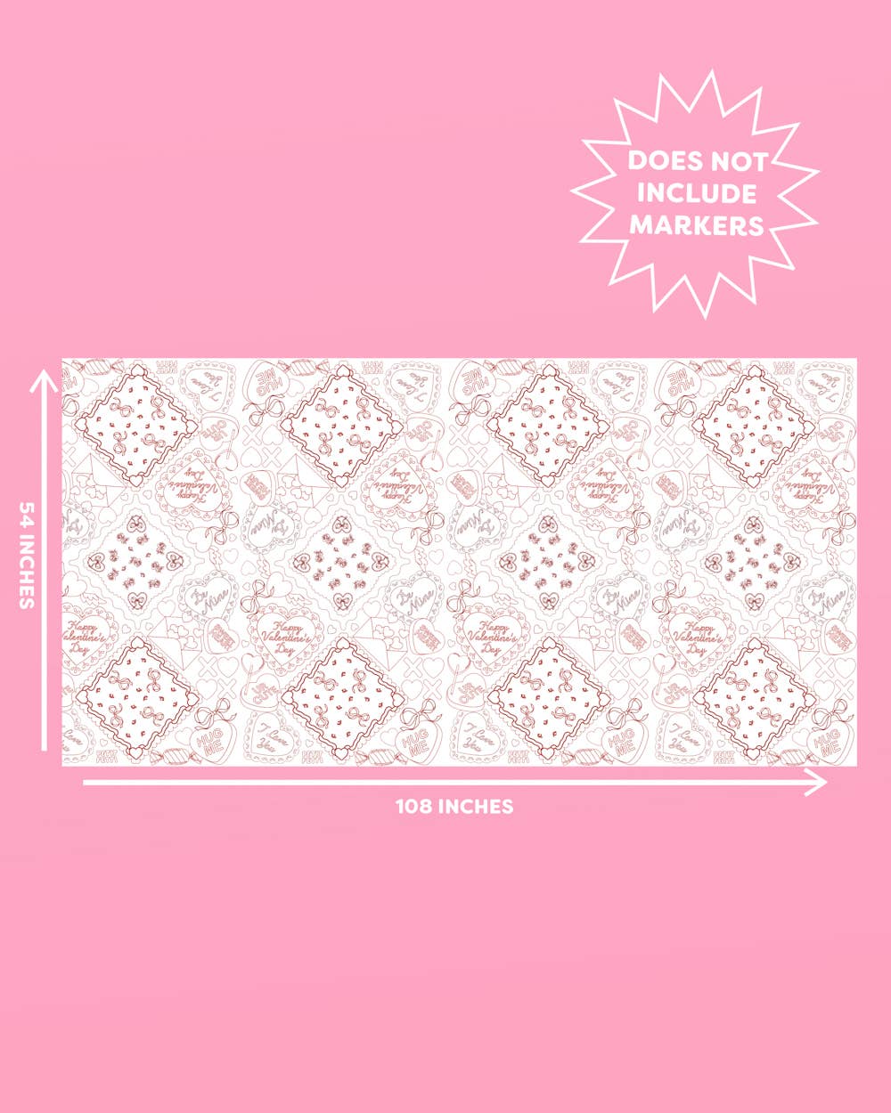 Valentine's Kids Coloring Tablecloth
