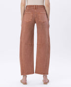 HIGH RISE COPPER COLOR TWIST BARREL JEANS