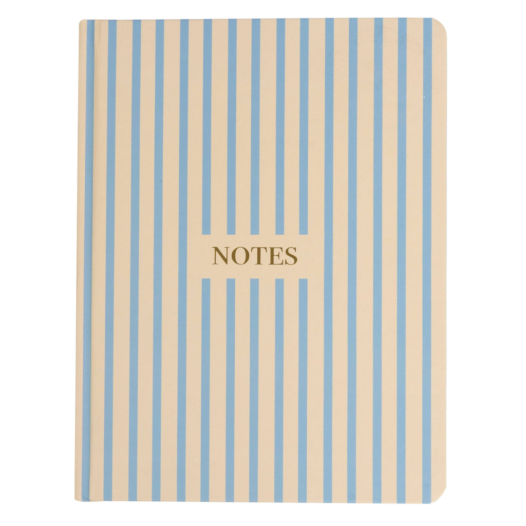 Cream and Blue Striped Hardcover Notebook