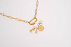 18K Gold Paperclip Carabiner Necklace