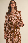 FLORAL PRINT MIDI DRESS