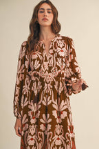 FLORAL PRINT MIDI DRESS