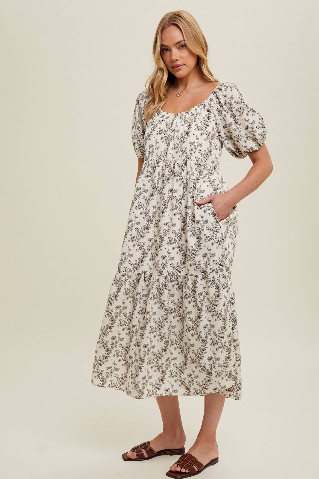 Casual Floral Midi Dress