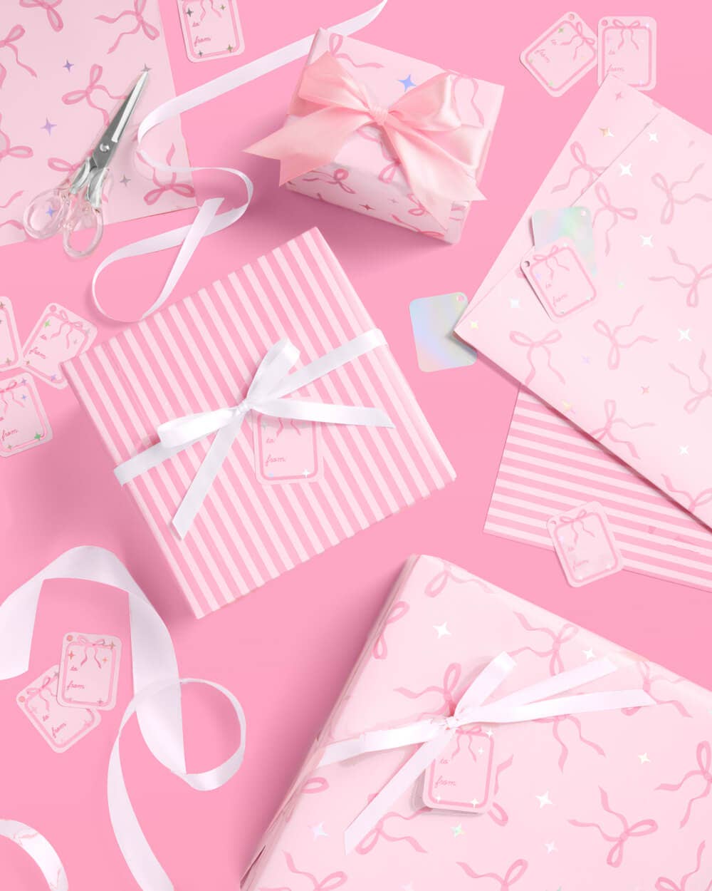 Pink Bows Wrapping Paper